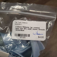 5 Show Ribbons *gc, crinkled, bent, mnr dirt, older, stains, threads

