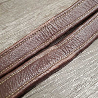 Pr Thick Soft Lined Stirrup Leathers *vgc, clean, dents, mnr rubs & scrapes, stretched & rubbed holes
