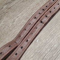 Pr Thick Soft Lined Stirrup Leathers *vgc, clean, dents, mnr rubs & scrapes, stretched & rubbed holes
