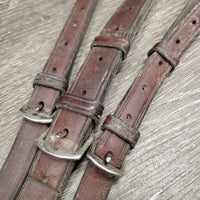 Soft Thick Flat Adjustable Leather Breastplate, 1 snap *gc, v.dirty, hair, stains, stiff, rubs, xholes
