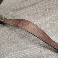 Soft Thick Flat Adjustable Leather Breastplate, 1 snap *gc, v.dirty, hair, stains, stiff, rubs, xholes
