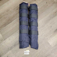 Front & Hind Nylon Quilt Tall Tube shaped Shipping Boots *vgc, dirty, hairy, older?
