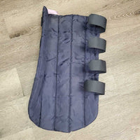 Front & Hind Nylon Quilt Tall Tube shaped Shipping Boots *vgc, dirty, hairy, older?
