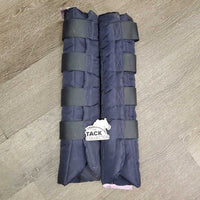 Front & Hind Nylon Quilt Tall Tube shaped Shipping Boots *vgc, dirty, hairy, older?
