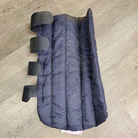 Front & Hind Nylon Quilt Tall Tube shaped Shipping Boots *vgc, dirty, hairy, older?
