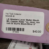 LS Western Lever Mullen Mouth Bit, Copper Roller *xc, clean, mnr rust & scuffs
