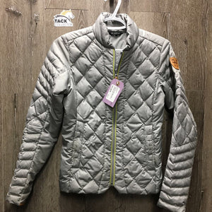 Quilt Jacket, zipper *vgc/gc, sm hole, stained sleeves