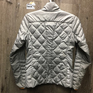 Quilt Jacket, zipper *vgc/gc, sm hole, stained sleeves