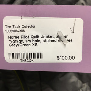 Quilt Jacket, zipper *vgc/gc, sm hole, stained sleeves