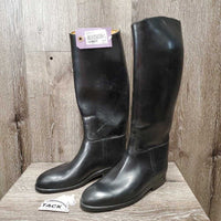 Tall Leather Lined Soft Rubber Boots *gc/fair, lining: rubs, pills & sm hole, clean, scrapes, scratches, dusty
