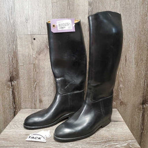 Tall Leather Lined Soft Rubber Boots *gc/fair, lining: rubs, pills & sm hole, clean, scrapes, scratches, dusty