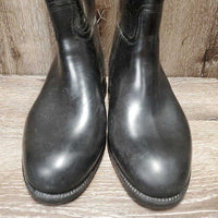 Tall Leather Lined Soft Rubber Boots *gc/fair, lining: rubs, pills & sm hole, clean, scrapes, scratches, dusty
