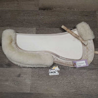 Sheepskin Shimmable Half Pad, rolled edge *vgc, stains, mnr dirt, clumpy, hair, dingy