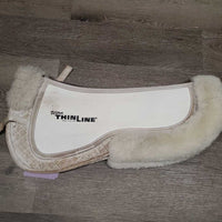 Sheepskin Shimmable Half Pad, rolled edge *vgc, stains, mnr dirt, clumpy, hair, dingy
