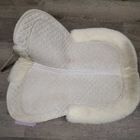Sheepskin Shimmable Half Pad, rolled edge *vgc, stains, mnr dirt, clumpy, hair, dingy
