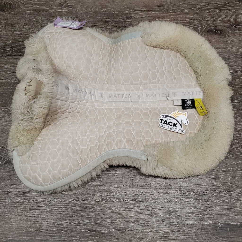 Sheepskin Half Pad *fair, clean, large bare spots, stains, clumpy, dingy, pills, mnr puckers, threads