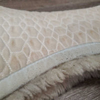 Sheepskin Half Pad *fair, clean, large bare spots, stains, clumpy, dingy, pills, mnr puckers, threads
