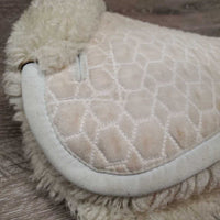 Sheepskin Half Pad *fair, clean, large bare spots, stains, clumpy, dingy, pills, mnr puckers, threads
