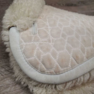 Sheepskin Half Pad *fair, clean, large bare spots, stains, clumpy, dingy, pills, mnr puckers, threads