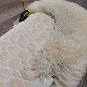 Sheepskin Half Pad *fair, clean, large bare spots, stains, clumpy, dingy, pills, mnr puckers, threads