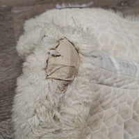 Sheepskin Half Pad *fair, clean, large bare spots, stains, clumpy, dingy, pills, mnr puckers, threads

