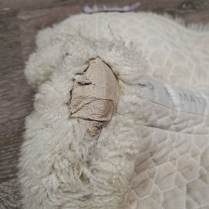 Sheepskin Half Pad *fair, clean, large bare spots, stains, clumpy, dingy, pills, mnr puckers, threads