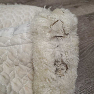 Sheepskin Half Pad *fair, clean, large bare spots, stains, clumpy, dingy, pills, mnr puckers, threads