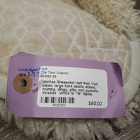Sheepskin Half Pad *fair, clean, large bare spots, stains, clumpy, dingy, pills, mnr puckers, threads
