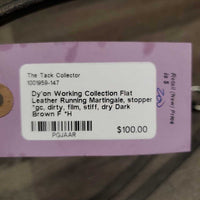 Flat Leather Running Martingale, stopper *gc, dirty, film, stiff, dry