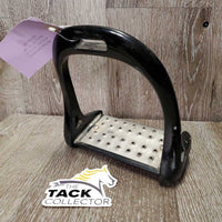 1 ONLY Hvy Stirrup Iron, grips *gc, scuffs, peeled paint, mnr dirt, dings
