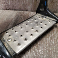 1 ONLY Hvy Stirrup Iron, grips *gc, scuffs, peeled paint, mnr dirt, dings
