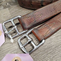 Soft Thick Nylon Lined Stirrup Leathers *gc, dry, dents, rubs, older, scrapes, rubs