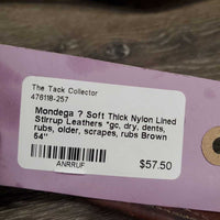 Soft Thick Nylon Lined Stirrup Leathers *gc, dry, dents, rubs, older, scrapes, rubs
