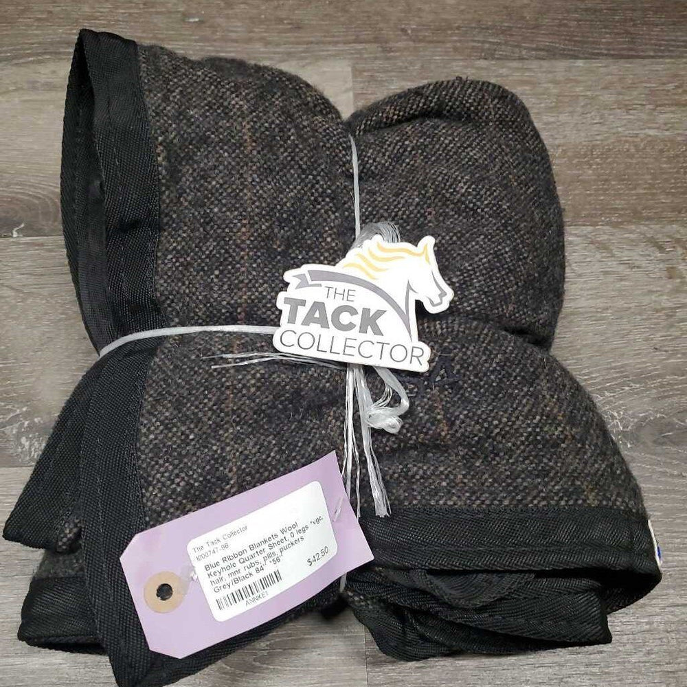 Wool Keyhole Quarter Sheet, 0 legs *vgc, hair, mnr rubs, pills, puckers