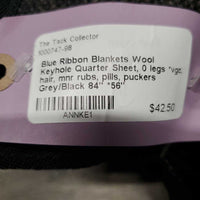 Wool Keyhole Quarter Sheet, 0 legs *vgc, hair, mnr rubs, pills, puckers
