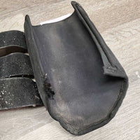 Pr Closed Boots, velcro *gc/fair, dirt, stains, older, crumpled & bent bottoms, torn/frayed end
