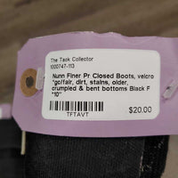 Pr Closed Boots, velcro *gc/fair, dirt, stains, older, crumpled & bent bottoms
