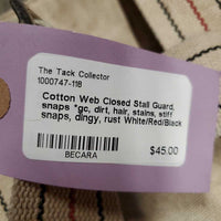 Cotton Web Closed Stall Guard, snaps *gc, dirt, hair, stains, stiff snaps, dingy, rust
