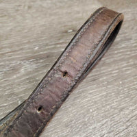Thick Leather Halter, snap *gc/fair, stiff, scraped edges, dry, stains, older, residue
