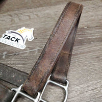 Thick Leather Halter, snap *gc/fair, stiff, scraped edges, dry, stains, older, residue