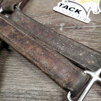 Thick Leather Halter, snap *gc/fair, stiff, scraped edges, dry, stains, older, residue
