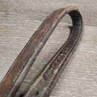 Thick Leather Halter, snap *gc/fair, stiff, scraped edges, dry, stains, older, residue
