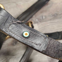 FS Padded Double Leather Halter, snap, adj *gc/fair, repaired throat, cracking, dirt, residue
