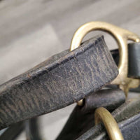 FS Padded Double Leather Halter, snap, adj *gc/fair, repaired throat, cracking, dirt, residue