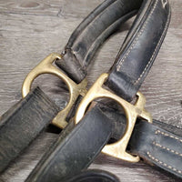FS Padded Double Leather Halter, snap, adj *gc/fair, repaired throat, cracking, dirt, residue
