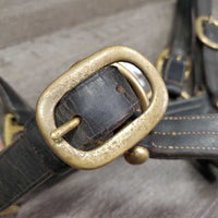 FS Padded Double Leather Halter, snap, adj *gc/fair, repaired throat, cracking, dirt, residue