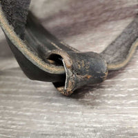 FS Padded Double Leather Halter, snap, adj *gc/fair, repaired throat, cracking, dirt, residue