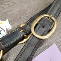 FS Padded Double Leather Halter, snap, adj *gc/fair, repaired throat, cracking, dirt, residue

