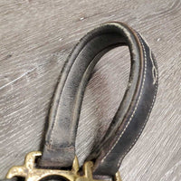 FS Padded Double Leather Halter, snap, adj *gc/fair, repaired throat, cracking, dirt, residue
