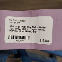 Thick Hvy Nylon Halter *gc, dirty, stains, frayed holes, marker, older

